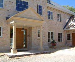 Decorative cast stone portico.